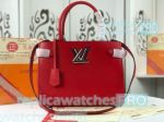 Knockoff L---V Twist Tote Red Genuine Leather Women‘s Shoulder Bag